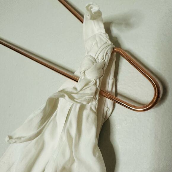 A.L.C. White One Shoulder Soraya Draped Cotton Bow Tie Top Size 6 - Picture 2 of 9